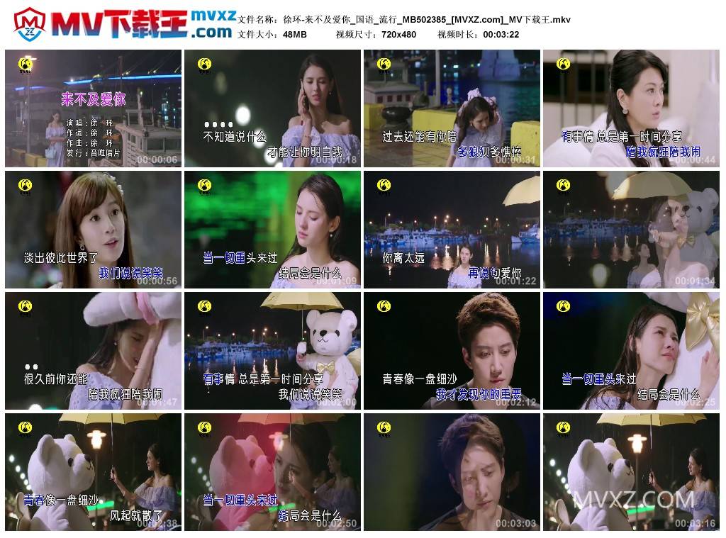 徐环-来不及爱你_国语_流行_MB502385